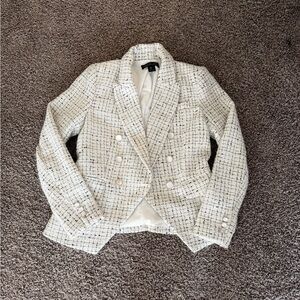 Rachel Zoe Ivory Tweed Blazer